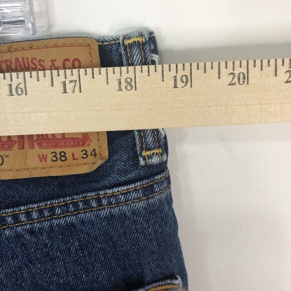 Levis Mens Blue Jeans Size 38" x 34" 550 Button Fly Zipper Denim Pants - Picture 8 of 11